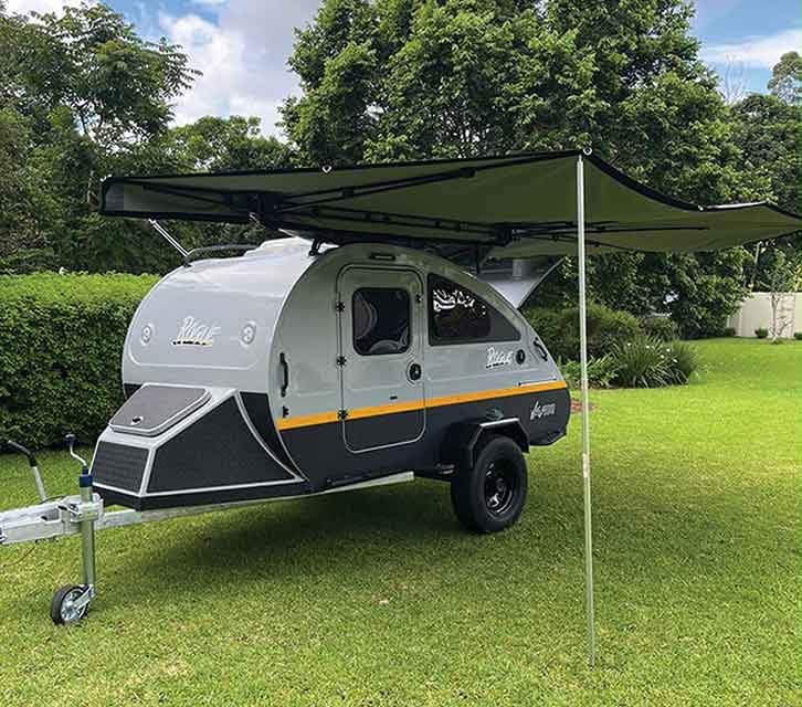 EasyLife camper trailer with awning opened